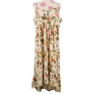Women's Derek Heart Maternity Dress Tropical Floral Ruffled High Low Large